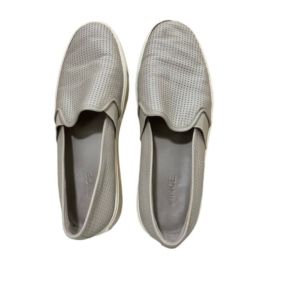 Vince Blair Perforated Leather Slip-On Sneakers Gray Women’s Size 8 (EU 38) - Picture 3 of 9
